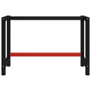 vidaXL fekete és piros fém munkapadváz 120 x 57 x 79 cm