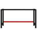 vidaXL fekete és piros fém munkapadváz 150 x 57 x 79 cm
