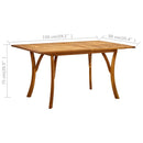 vidaXL tömör akácfa kerti asztal 150 x 90 x 75 cm