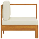 vidaXL krémfehér tömör akácfa középső kanapé 1 kartámasszal