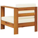 vidaXL krémfehér tömör akácfa középső kanapé 1 kartámasszal