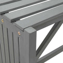 vidaXL szürke tömör akácfa kerti sarokpad ültetővel 117 cm