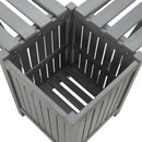 vidaXL szürke tömör akácfa kerti sarokpad ültetővel 117 cm