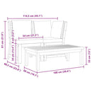vidaXL 3 részes tömör akácfa kerti ülőgarnitúra krémszínű párnával