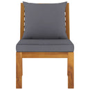 vidaXL 3 részes tömör akácfa kerti ülőgarnitúra sötétszürke párnával