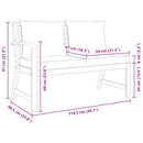 vidaXL tömör akácfa kerti pad krémszínű párnával 114,5 cm