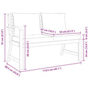 vidaXL tömör akácfa kerti pad sötétszürke párnával 114,5 cm