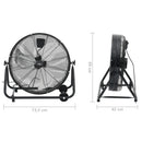 vidaXL fekete ipari dobventilátor 60 cm 172,5 W