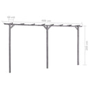 vidaXL szürke impregnált fenyőfa kerti pergola 400 x 40 x 205 cm