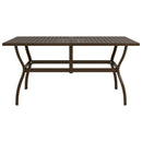 vidaXL barna acél kerti asztal 140 x 80 x 72 cm