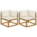 vidaXL 2 db krémszínű és fehér elemes sarokkanapé párnákkal