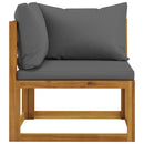 vidaXL 2 részes tömör akácfa kanapészett sötétszürke párnákkal