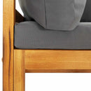 vidaXL 2 részes tömör akácfa kanapészett sötétszürke párnákkal