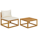 vidaXL 2 részes tömör akácfa kerti ülőgarnitúra párnával