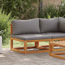 vidaXL elemes tömör akácfa középső kanapé sötétszürke párnával