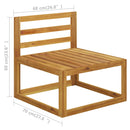 vidaXL elemes tömör akácfa középső kanapé sötétszürke párnával