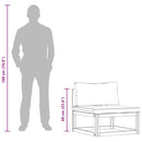 vidaXL elemes tömör akácfa középső kanapé sötétszürke párnával