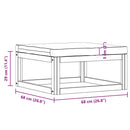 vidaXL tömör akácfa lábtartó krémfehér párnával