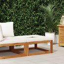 vidaXL tömör akácfa lábtartó krémfehér párnával