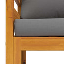 vidaXL tömör akácfa kerti szék sötétszürke párnákkal