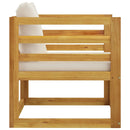 vidaXL tömör akácfa kerti szék krémszínű párnákkal