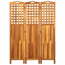 vidaXL 3 paneles tömör akácfa szobaelválasztó 121 x 2 x 170 cm