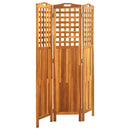 vidaXL 3 paneles tömör akácfa szobaelválasztó 121 x 2 x 170 cm