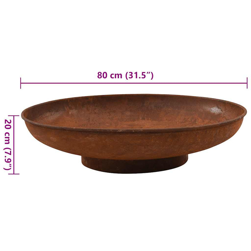vidaXL acél tűztál 80 cm
