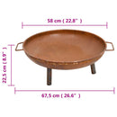 vidaXL acél tűztál 67,5 x 58 x 22,5 cm