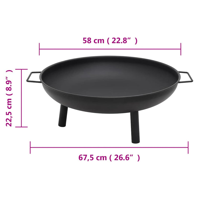 vidaXL acél tűztál 67,5 x 58 x 22,5 cm