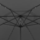 vidaXL antracit kültéri napernyő LED-fényekkel és fémrúddal 400 cm