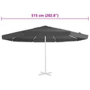 vidaXL antracitszürke kültéri napernyő csereponyva 515 cm