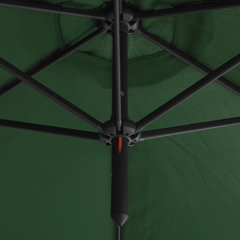 vidaXL zöld dupla napernyő acélrúddal 600 cm