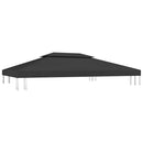 vidaXL fekete kétszintes pavilon-tetőponyva 310 g/m² 4 x 3 m