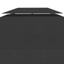 vidaXL fekete kétszintes pavilon-tetőponyva 310 g/m² 4 x 3 m