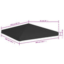 vidaXL fekete pavilon-tetőponyva 270 g/m²  3 x 3 m