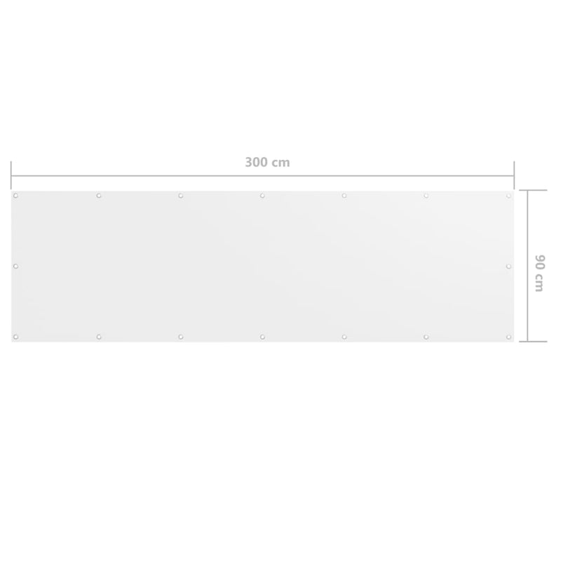 vidaXL fehér oxford-szövet erkélyparaván 90 x 300 cm