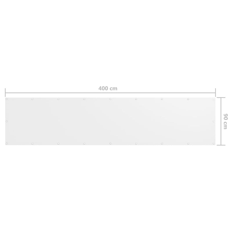 vidaXL fehér oxford-szövet erkélyparaván 90 x 400 cm