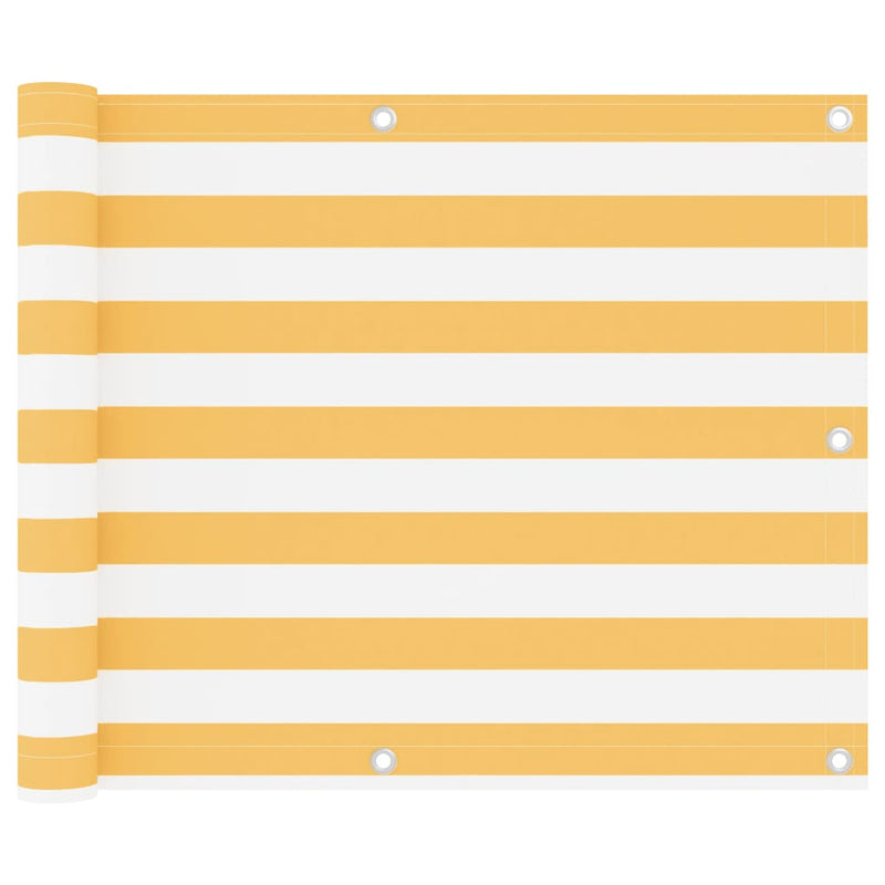 vidaXL fehér-sárga oxford-szövet erkélyparaván 75 x 400 cm