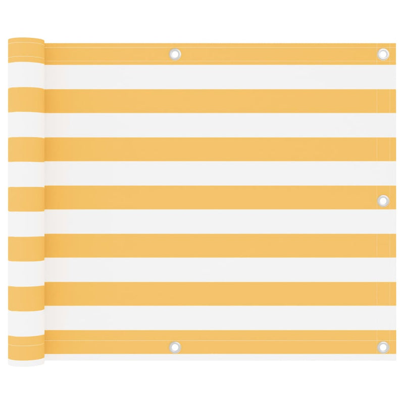 vidaXL fehér-sárga oxford-szövet erkélyparaván 75 x 600 cm