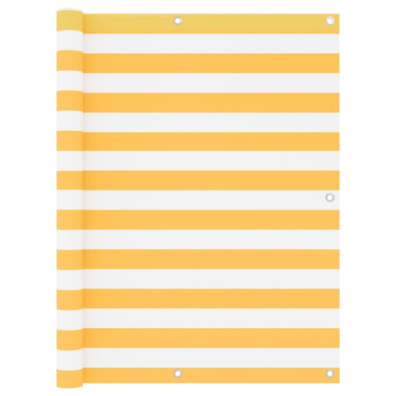 vidaXL fehér-sárga oxford-szövet erkélyparaván 120 x 300 cm