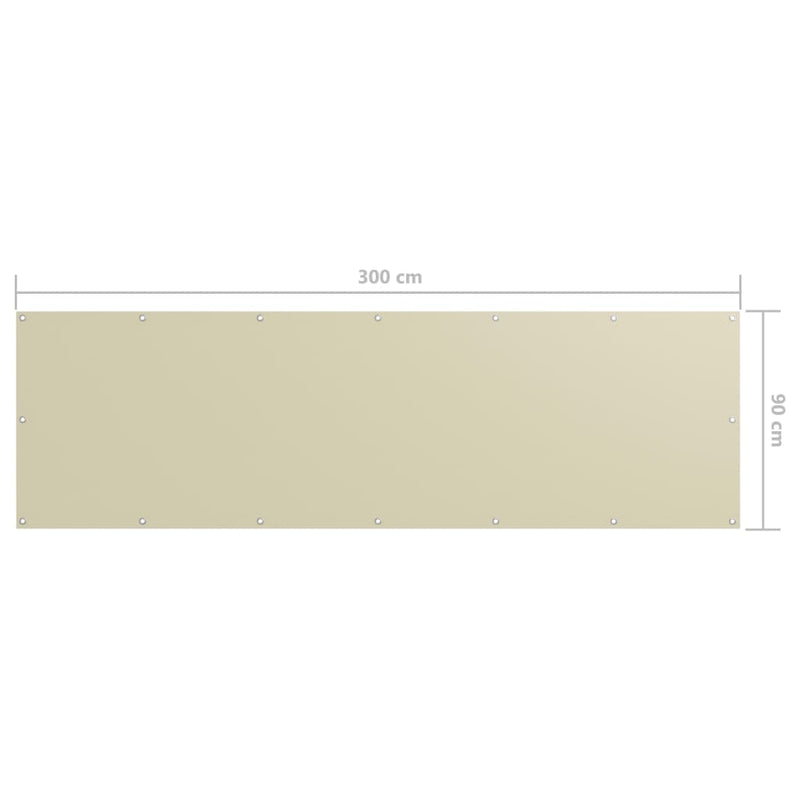 vidaXL krémszínű oxford-szövet erkélynapellenző 90 x 300 cm