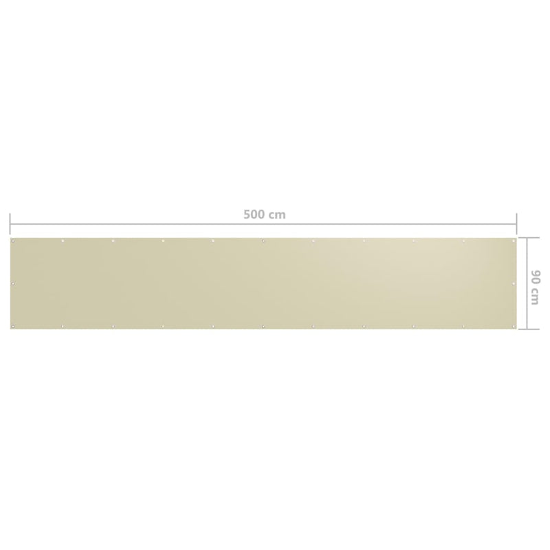 vidaXL krémszínű oxford-szövet erkélynapellenző 90 x 500 cm