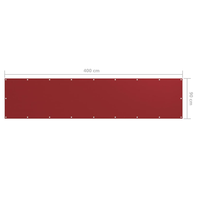 vidaXL piros oxford-szövet erkélyparaván 90 x 400 cm