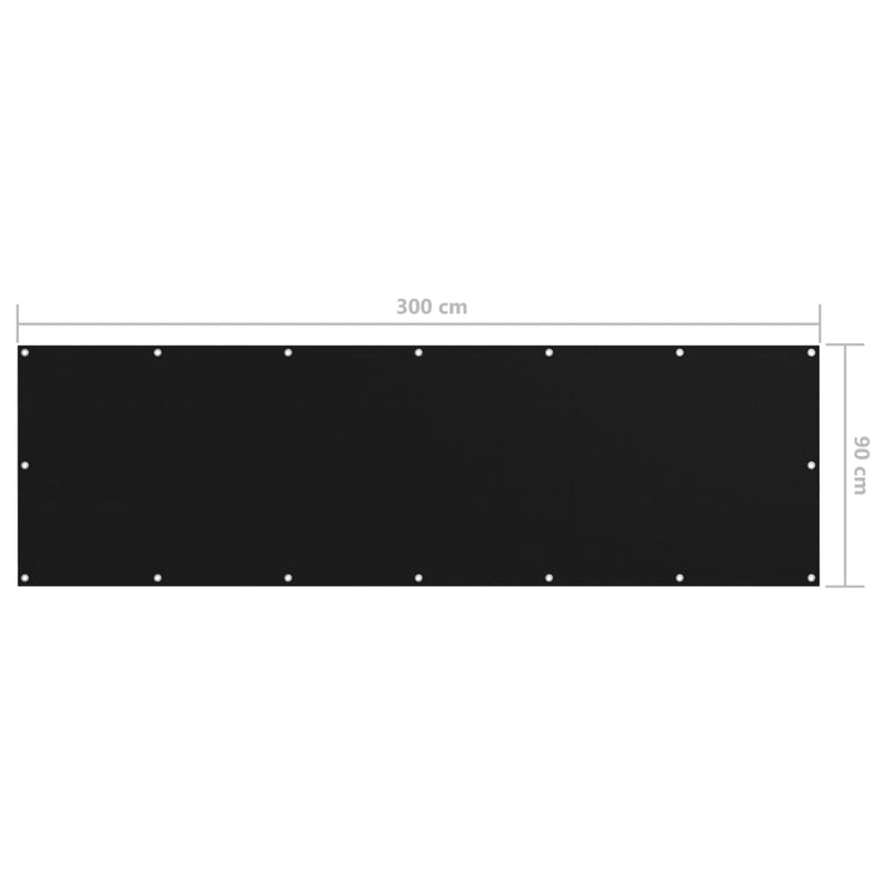 vidaXL fekete oxford-szövet erkélyparaván 90 x 300 cm