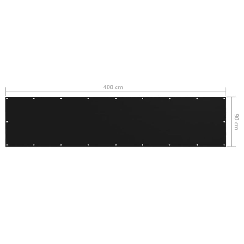 vidaXL fekete oxford-szövet erkélyparaván 90 x 400 cm