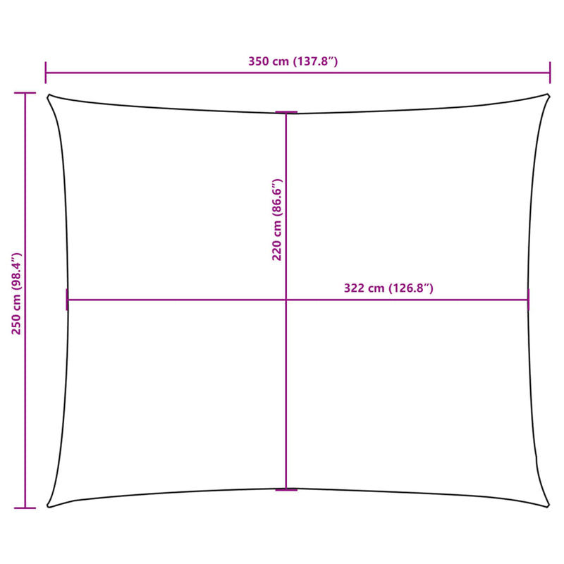 vidaXL antracitszürke téglalap alakú oxford-szövet napvitorla 2,5x3,5m