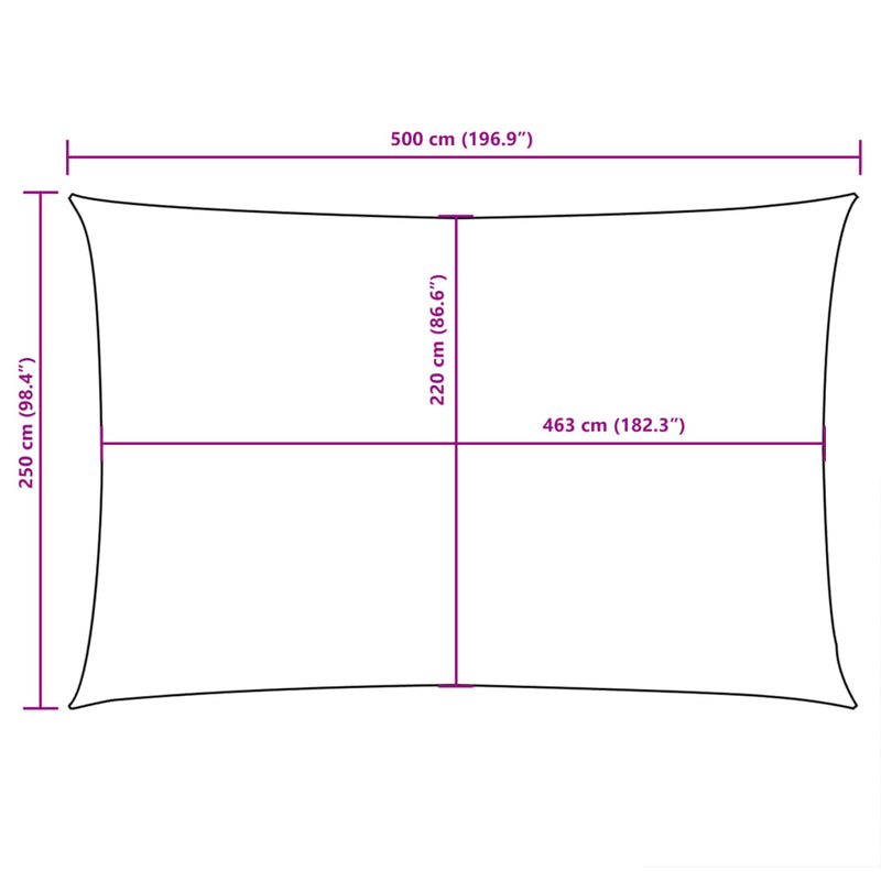 vidaXL antracitszürke téglalap alakú oxford-szövet napvitorla 2,5x5 m