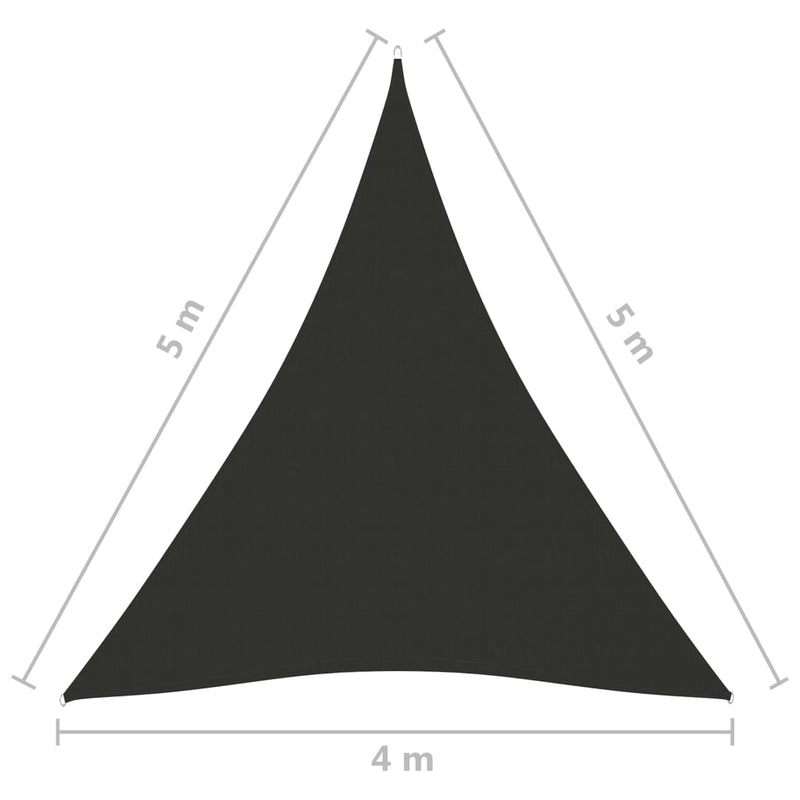 vidaXL antracitszürke háromszög alakú oxford-szövet napvitorla 4x5x5 m