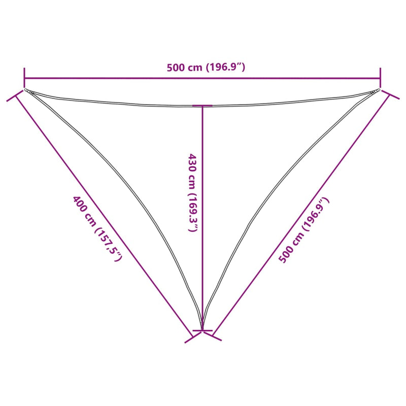 vidaXL antracitszürke háromszög alakú oxford-szövet napvitorla 4x5x5 m